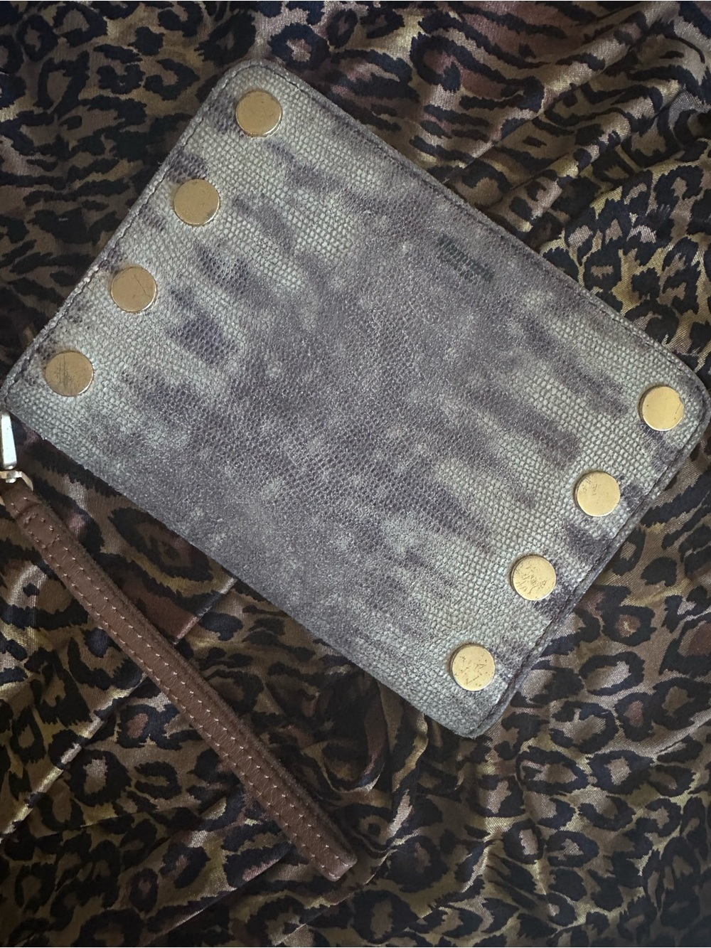 Hammitt Silver Gray Metallic Wristlet Clutch - Picture 6 of 6